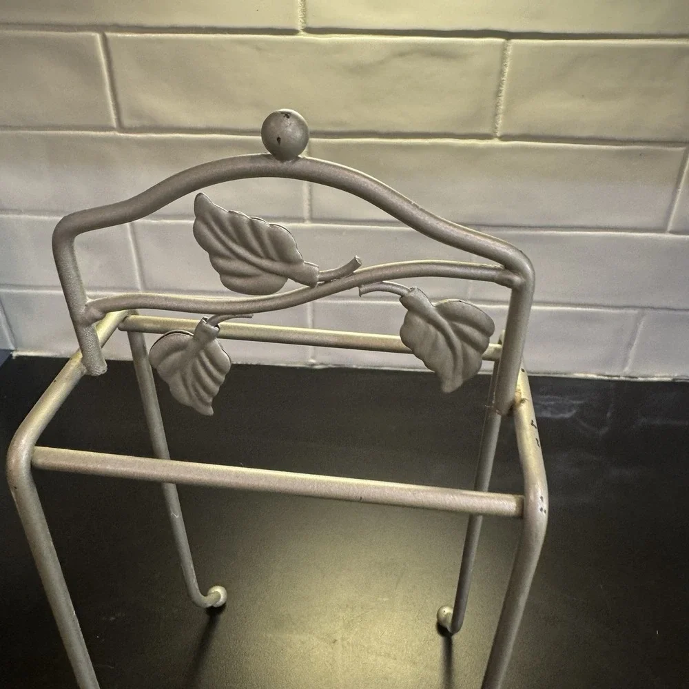 free standing hand towel holder Or Jewelry Stand Brushed Silver Tone